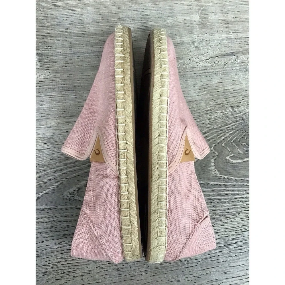 Olukai Kaula Pa'a Kapa Women's Size 7 Slip On Espadrille Flats Shoes Pink Casual